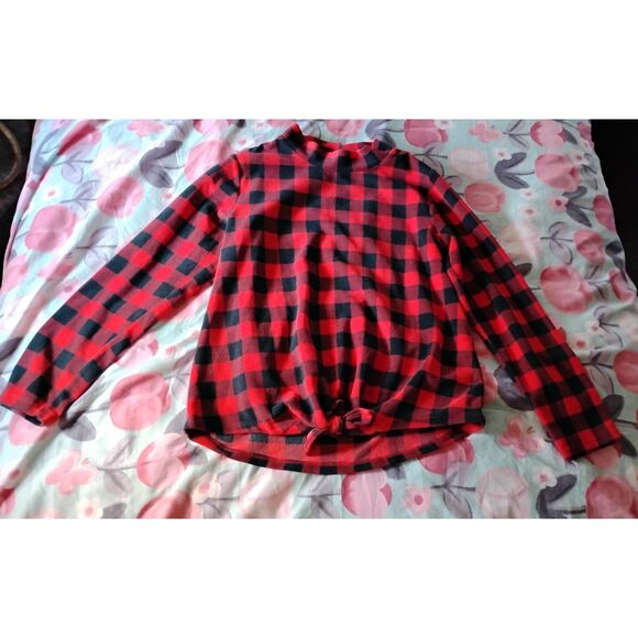 Girls Old Navy Winter Red & Black Checkered Print Size 14-16 - Picture 2 of 3